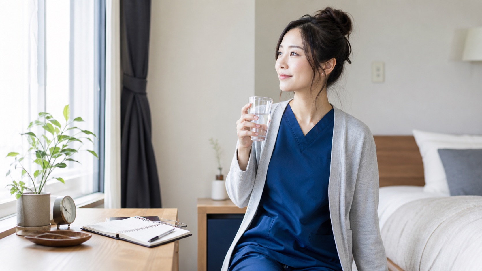 夜勤前後の過ごし方を整える看護師