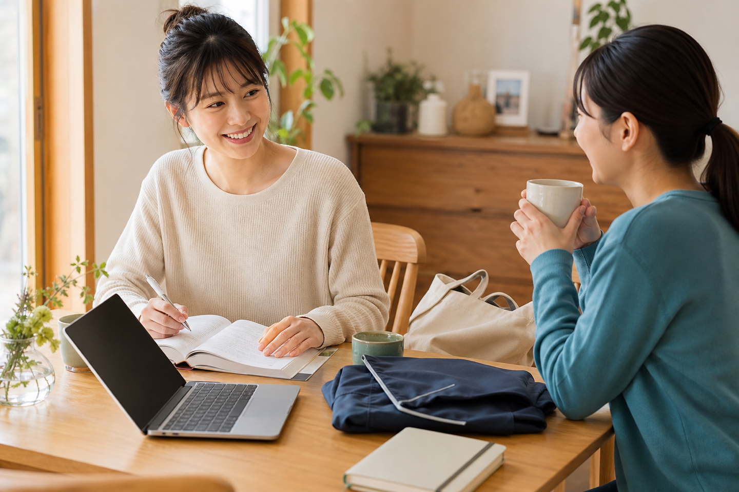 休日に本を開き、大切な人と穏やかに過ごす看護師